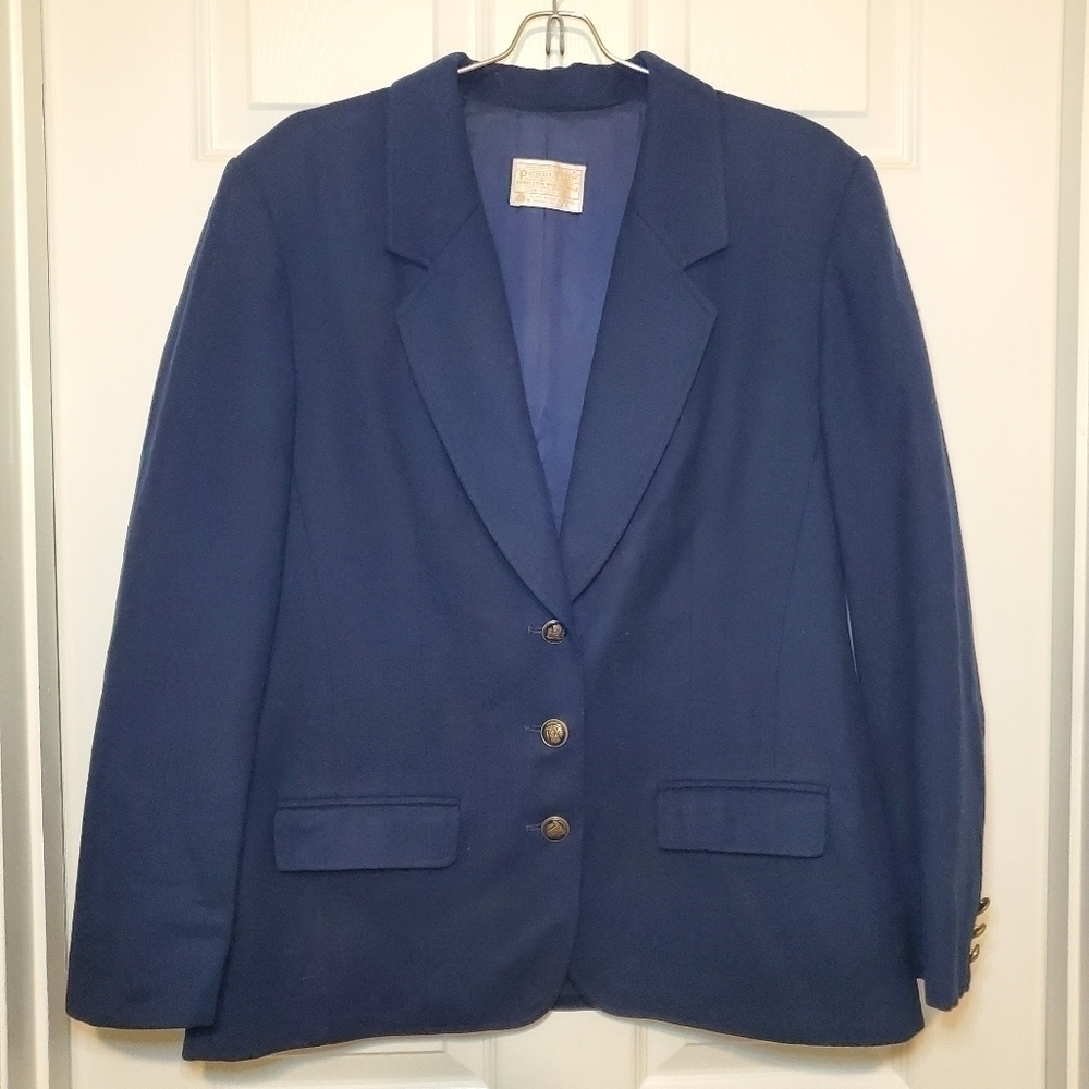 Pendleton 100% Virgin Wool Blazer Size 12 Blue